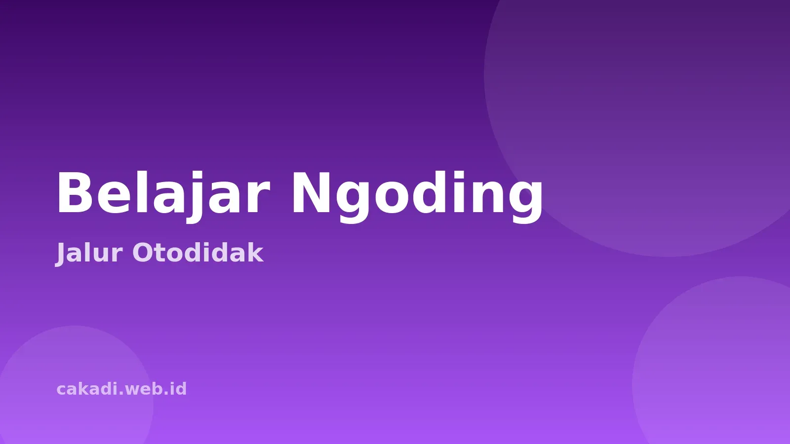 Belajar Ngoding Secara Otodidak: Yang Saya Lakukan dan Sesali