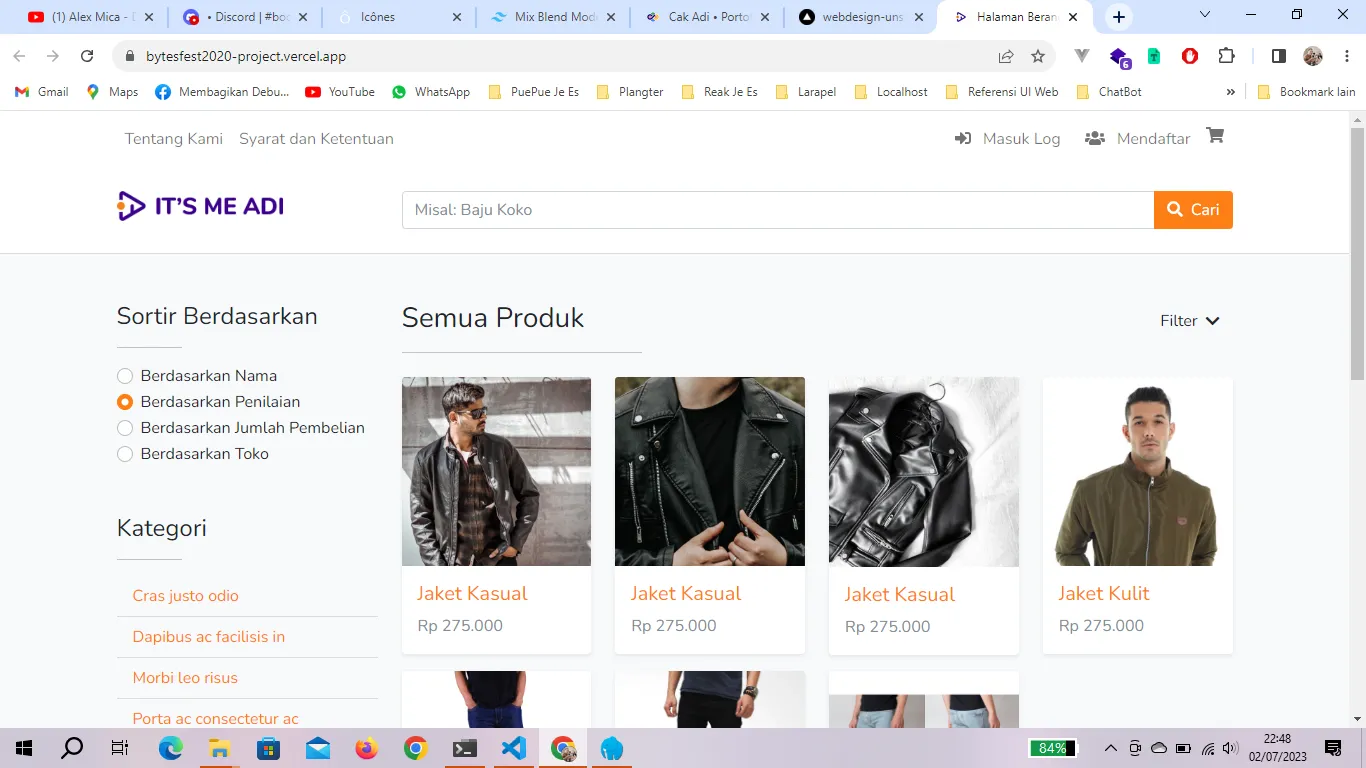 Landing Page Toko Online - BytesFest 2021 Project