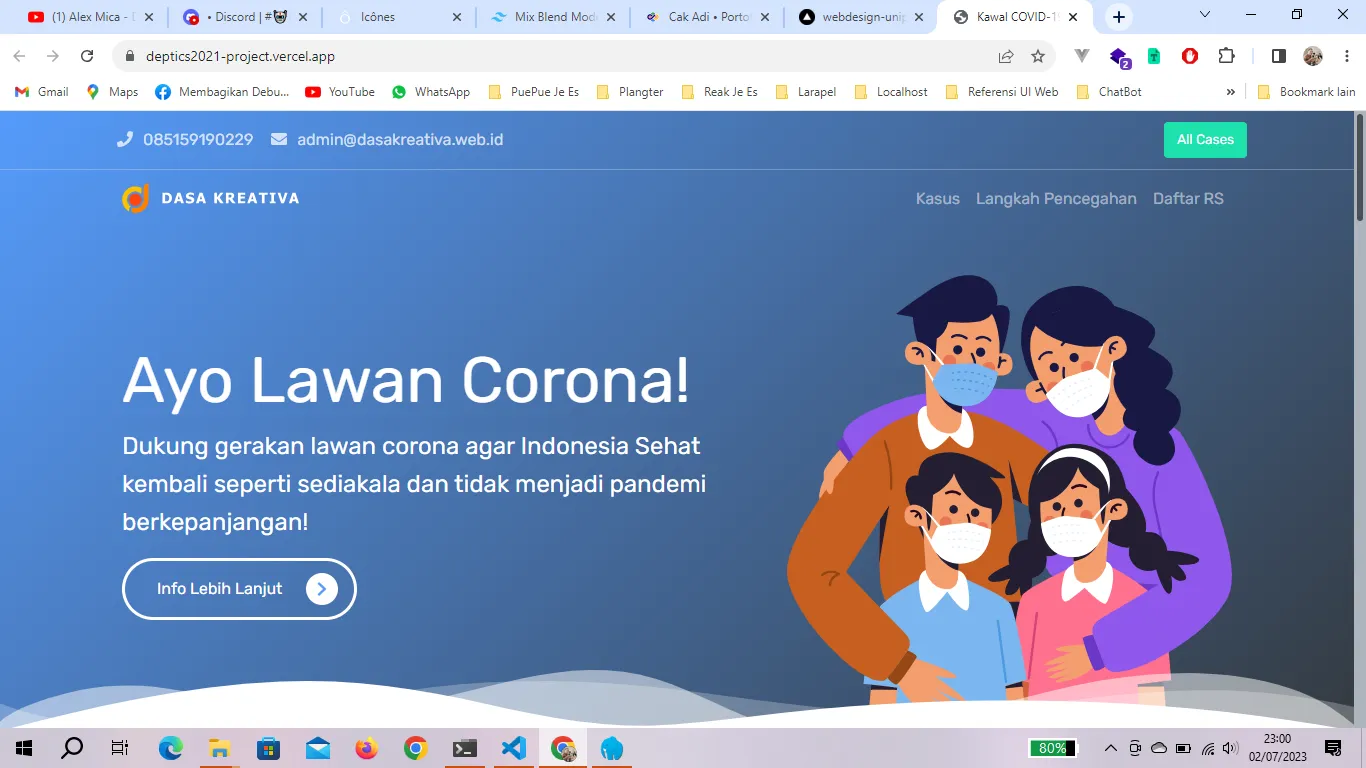 Landing Page KawalCovid - Deptics 2021 Project